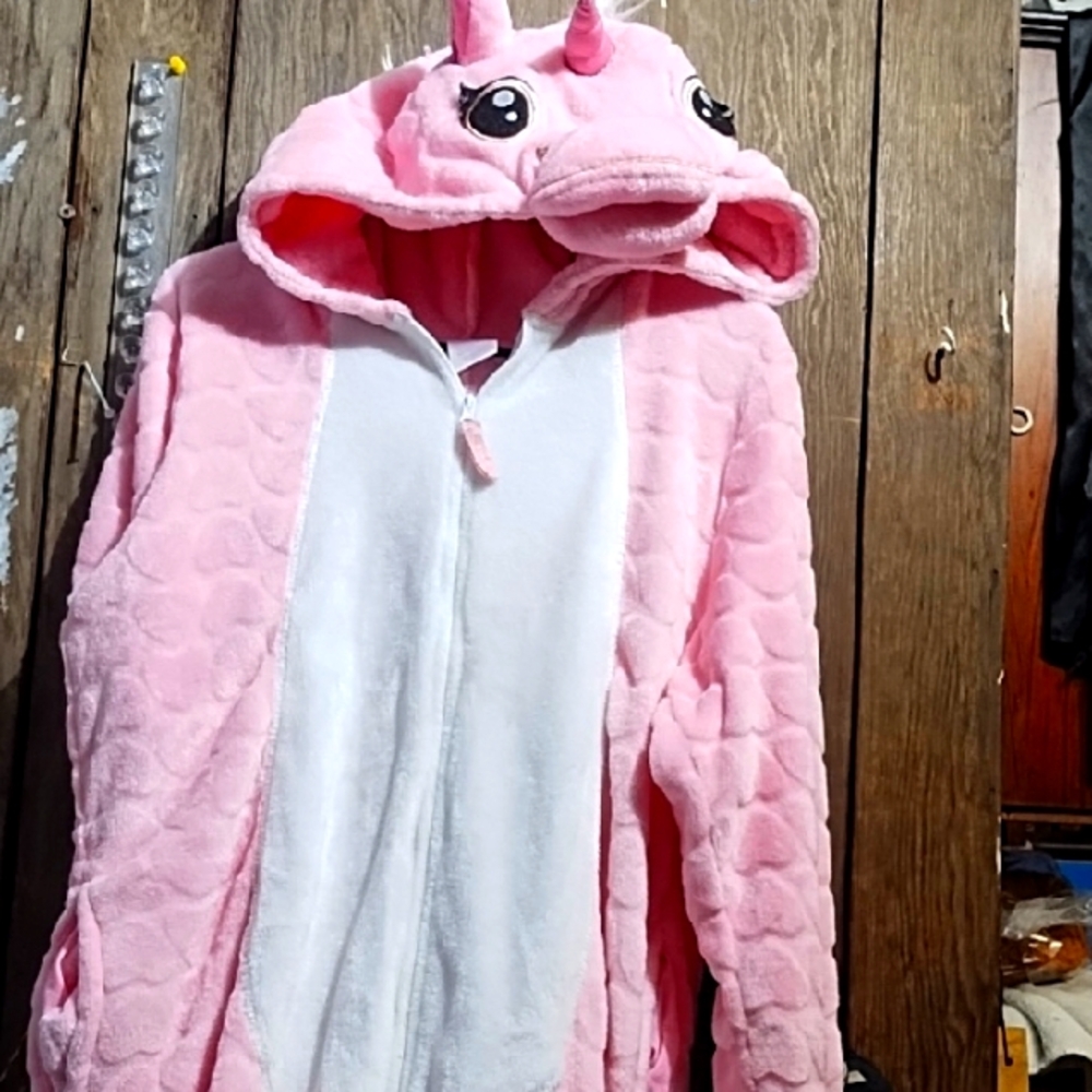 Pink Unicorn Hooded Onesie size xl
